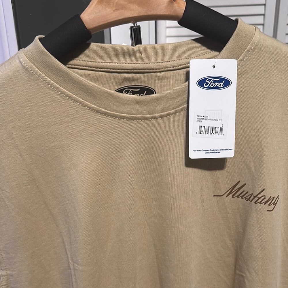 Ford Tan Short Sleeve Tee with Crew Neck